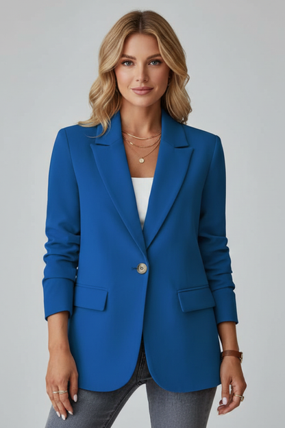 Quiro Tailored Blazer with Notched Lapel & Single Button – Work-Ready Classic