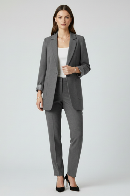 Quiro Open-Front Structured-Lapel Blazer – Slim Fit, Work & Weekend