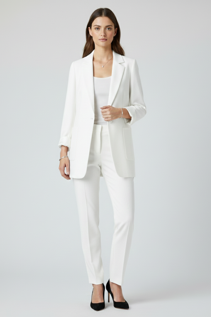 Quiro Open-Front Structured-Lapel Blazer – Slim Fit, Work & Weekend