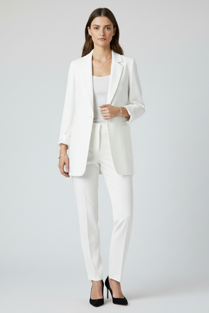 Quiro Open-Front Structured-Lapel Blazer – Slim Fit, Work & Weekend