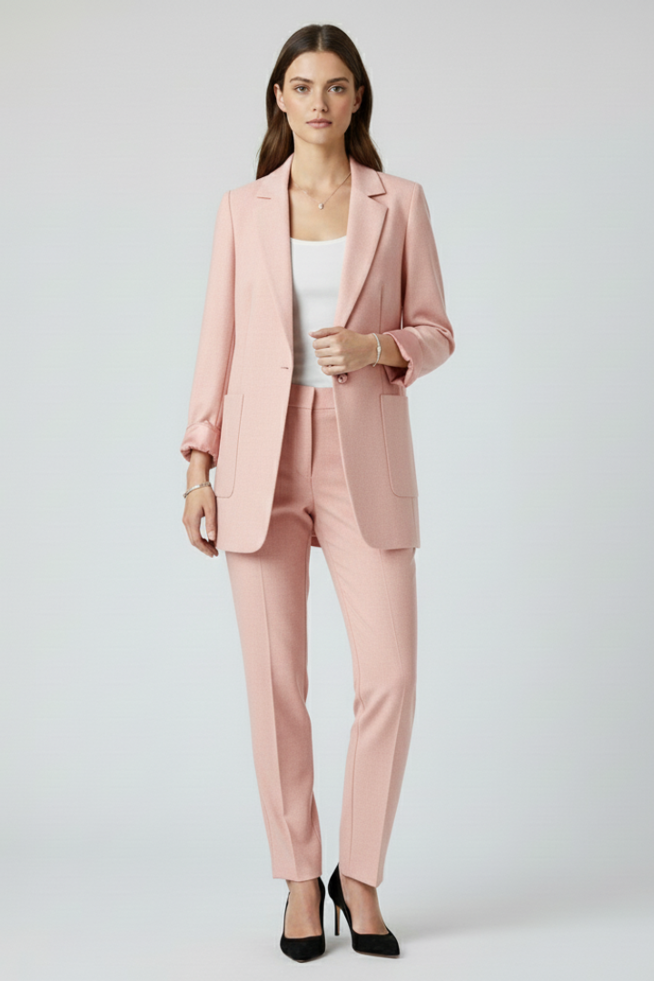 Quiro Open-Front Structured-Lapel Blazer – Slim Fit, Work & Weekend