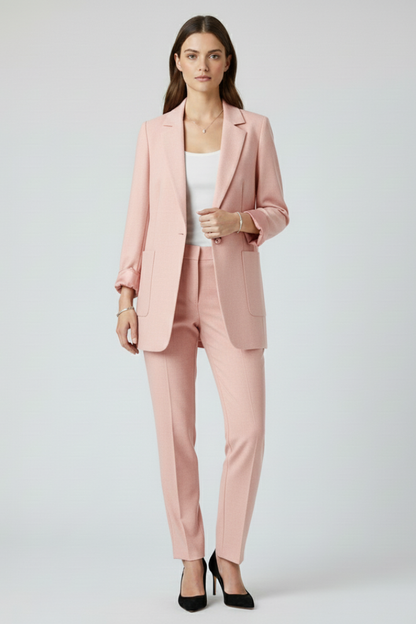 Quiro Open-Front Structured-Lapel Blazer – Slim Fit, Work & Weekend
