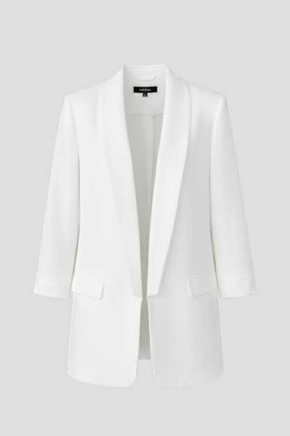 Quiro Wrap-Collar Fitted Blazer – Tailored Long Sleeves for Work & Events