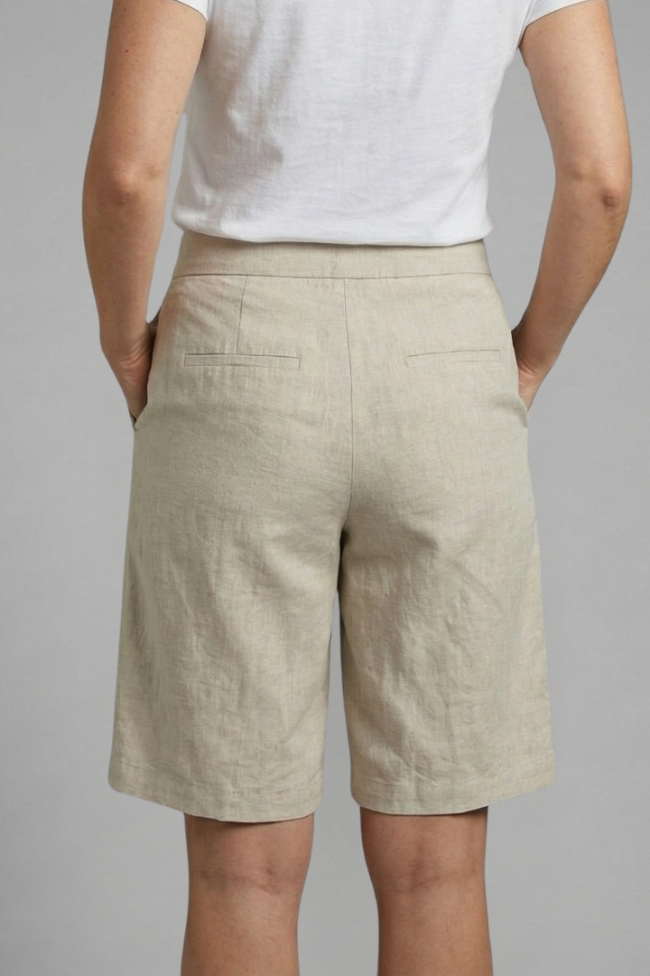 Quiro Elastic-Waist Knee-Length Shorts – Straight-Leg with Side Pockets