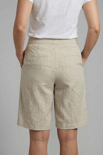 Quiro Elastic-Waist Knee-Length Shorts – Straight-Leg with Side Pockets
