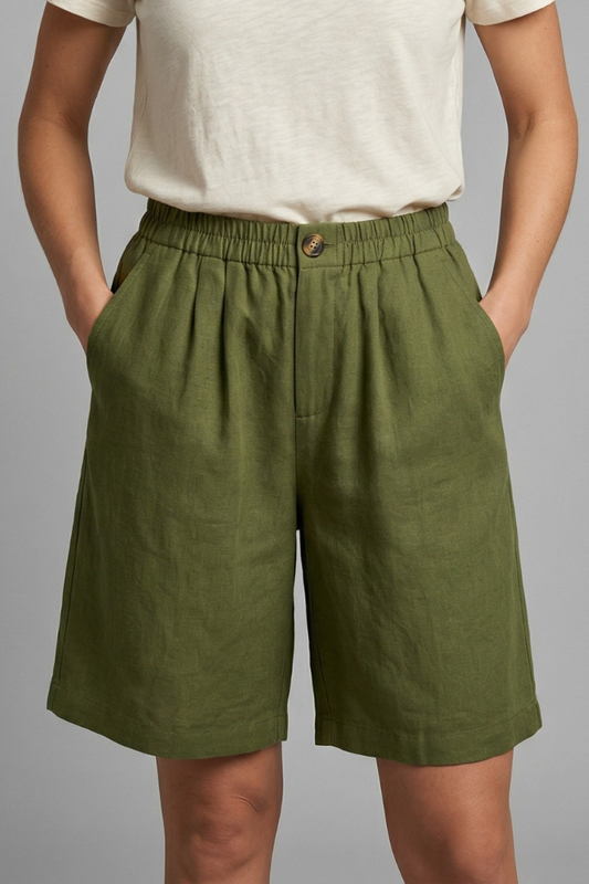 Women's Everyday Elastic-Waist Shorts with Practical Side Pockets