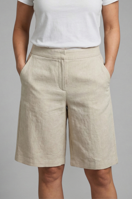 Women's Elastic-Waist Shorts with Convenient Side Pockets