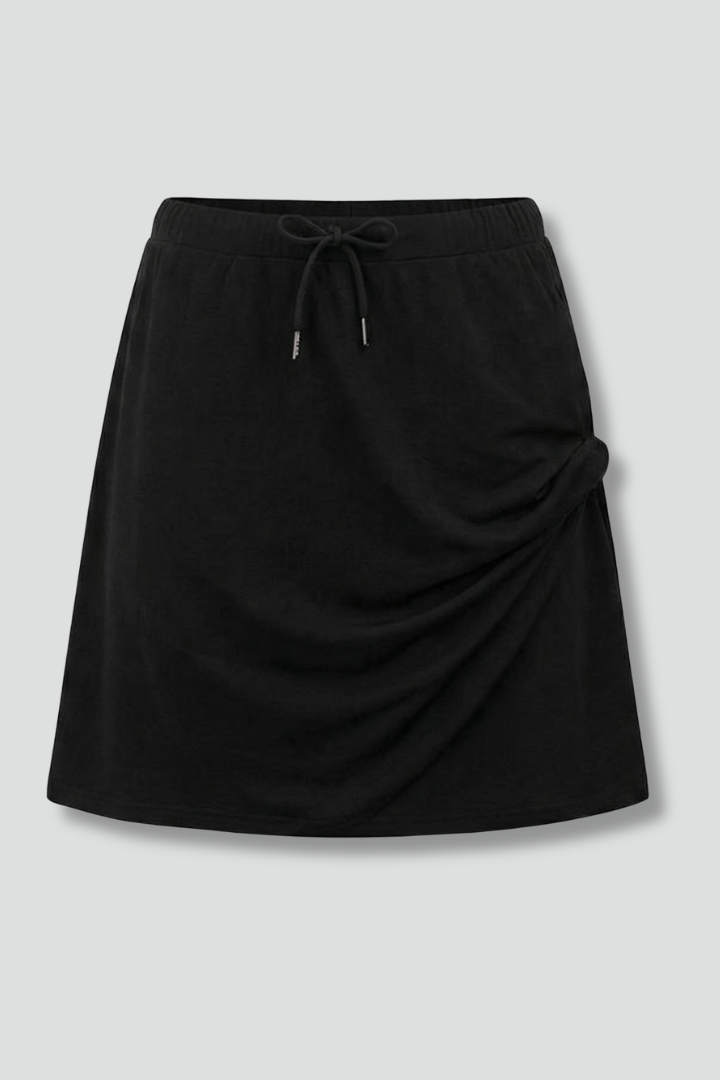 Quiro Drawstring-Waist Skirt – Built-In Shorts for All-Day Versatile Wear