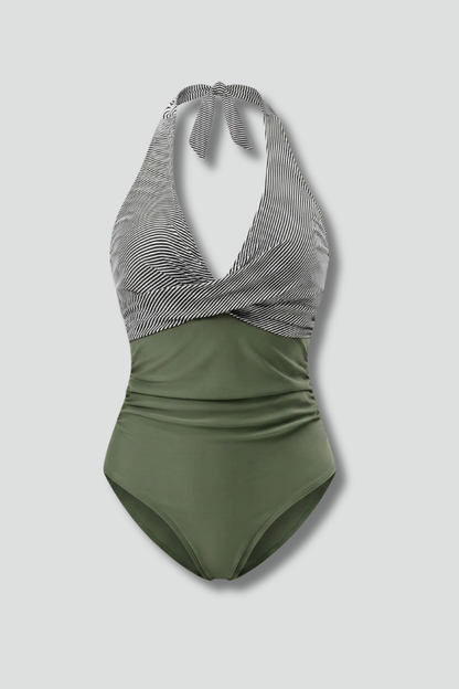 Women's Halter-Neck High-Waisted Swimsuit - Flattering & Chic