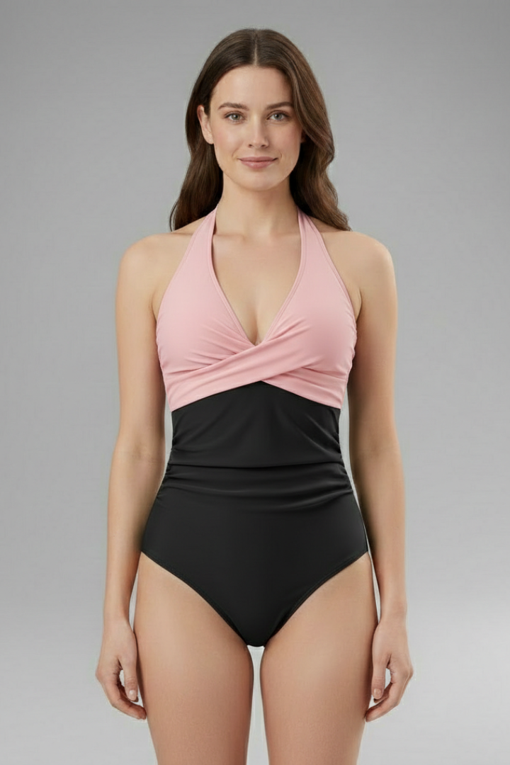 Women's Halter-Neck High-Waisted Swimsuit - Flattering & Chic