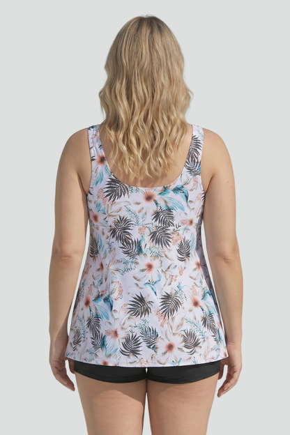Chic Women's V-Neck Tankini Set with Matching Shorts