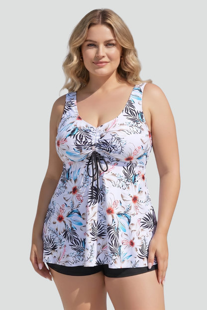 Chic Women's V-Neck Tankini Set with Matching Shorts