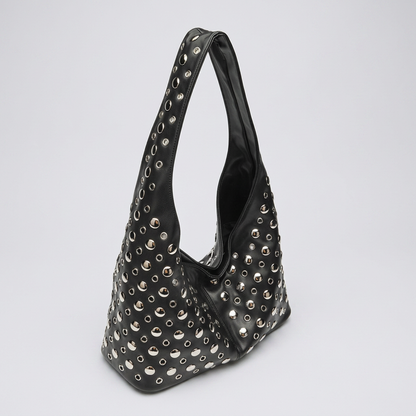Quiro Vivian Hobo Bag – PU Leather Rivet-Detailed Chic Shoulder Bag